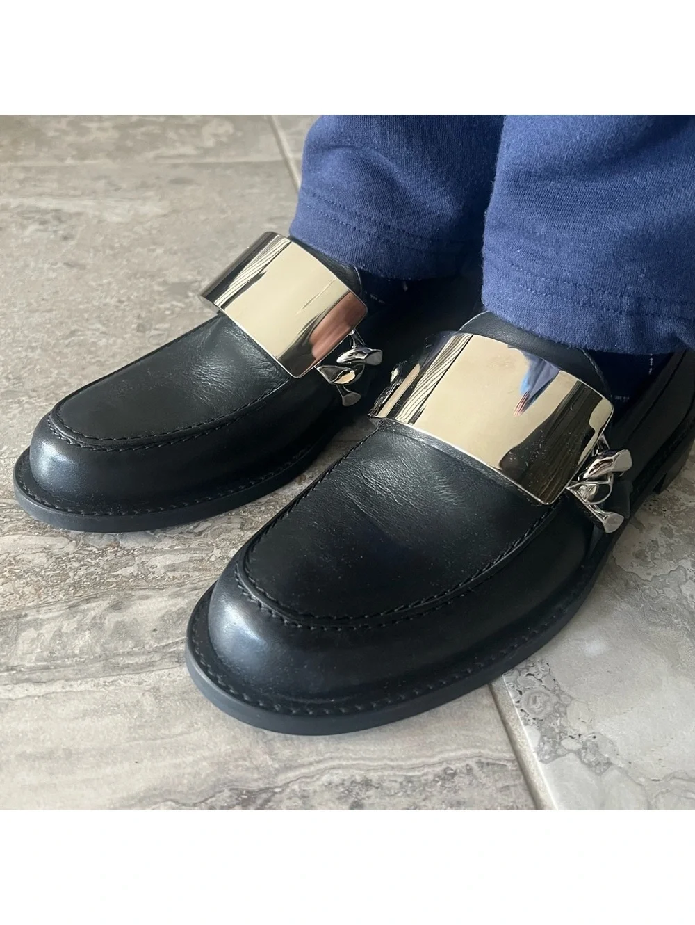 JW Anderson Logo-Engraved Leather Loafers in Black, Size 41 NEW in Box + DustBag